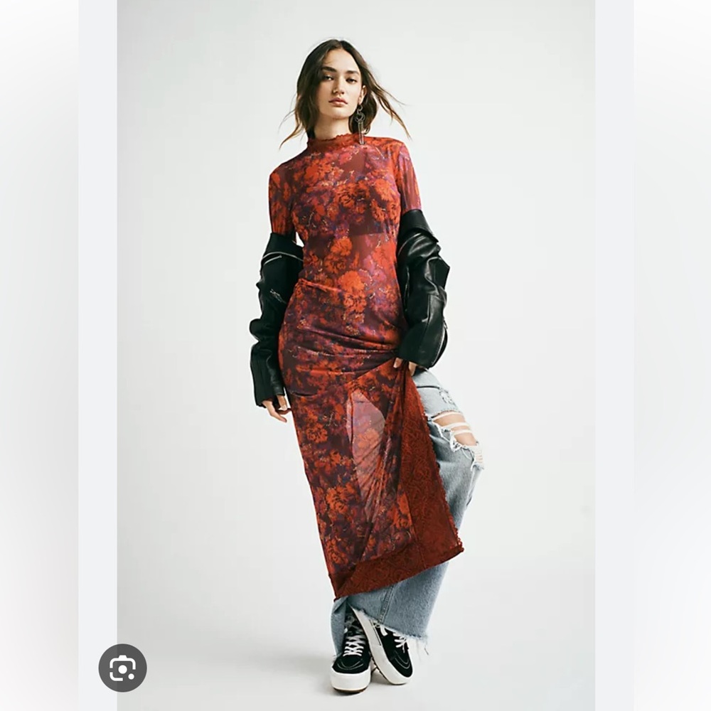 Free People High Expectations Maxi Slip Dress - Red